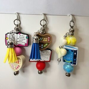 Colorful Beaded Book-Themed Bookmarks